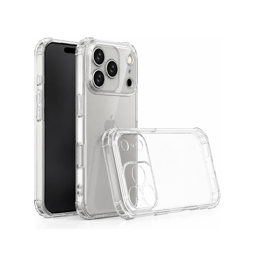 iPhone 18 Pro Max | iPhone 18 Pro Max - Silent Stødsikker Silikone Cover - Gennemsigtig - DELUXECOVERS.DK