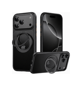 iPhone 18 Pro Max | iPhone 18 Pro Max - MagSafe Cover m. 360° Ring Holder - Sort - DELUXECOVERS.DK
