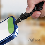 Mobilrem, håndledsrem, Nylon snor | Universal Kort Strop til Mobil & iPhone - Sort - DELUXECOVERS.DK