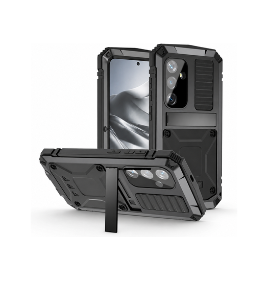 Samsung Galaxy S25 | Samsung Galaxy S25 - R-JUST™ Safeguard Vandtæt 360 °Cover - Sort - DELUXECOVERS.DK