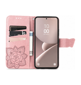 Samsung Galaxy S25 | Samsung Galaxy S25 - BUTTERFLY™ Læder Etui / Taske M. Pung - Rose - DELUXECOVERS.DK