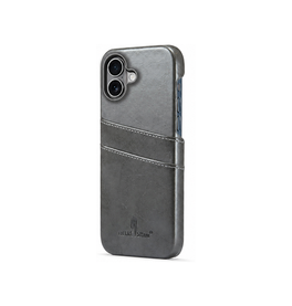 iPhone 17 | iPhone 17 - NX Design™ Læder Cover M. Kortholder - Grå - DELUXECOVERS.DK