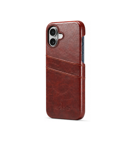 iPhone 17 | iPhone 17 - NX Design™ Læder Cover M. Kortholder - Brun - DELUXECOVERS.DK