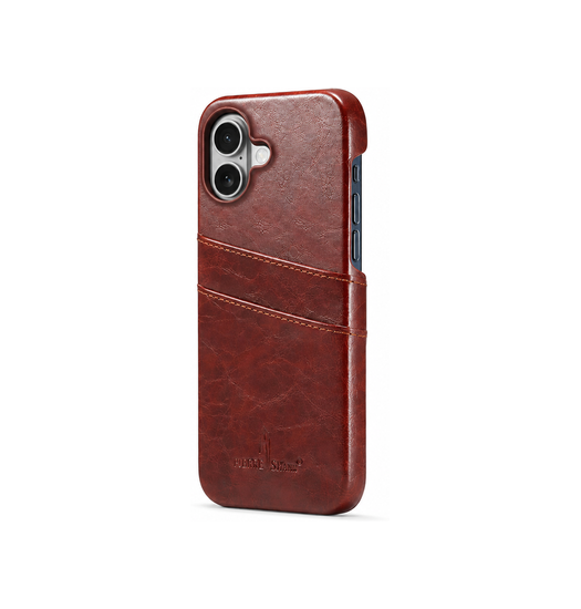 iPhone 17 | iPhone 17 - NX Design™ Læder Cover M. Kortholder - Brun - DELUXECOVERS.DK
