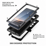 Samsung Galaxy S25 Ultra | Samsung Galaxy S25 Ultra - R-JUST™ Safeguard Vandtæt 360 °Cover - Sort - DELUXECOVERS.DK