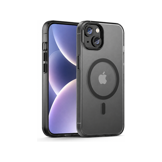 iPhone 15 | iPhone 15 - DeLX™ Translucent MagSafe Silikone Cover - Sort - DELUXECOVERS.DK