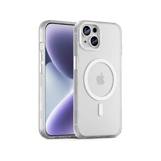 iPhone 15 | iPhone 15 - DeLX™ Translucent MagSafe Silikone Cover - Hvid - DELUXECOVERS.DK