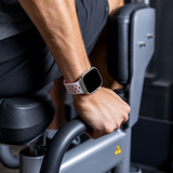 Apple Watch 38-42mm | Apple Watch (38/40/SE/41/42mm) - 4Run™ Silikone Løbe Sportsrem - Rose/Hvid - DELUXECOVERS.DK