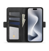 iPhone 16 Pro Max | iPhone 16 Pro Max - Retro Diary Læder Cover Etui M. Pung - Sort - DELUXECOVERS.DK