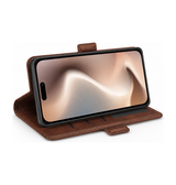 iPhone 16 Pro Max | iPhone 16 Pro Max - Retro Diary Læder Cover Etui M. Pung - Brun - DELUXECOVERS.DK