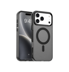 iPhone 17 Pro | iPhone 17 Pro - DeLX™ Frosted Cover m. MagSafe - Sort/Grå - DELUXECOVERS.DK