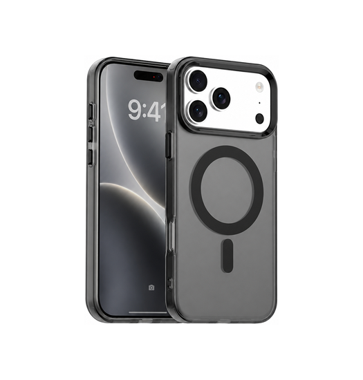 iPhone 17 Pro | iPhone 17 Pro - DeLX™ Frosted Cover m. MagSafe - Sort/Grå - DELUXECOVERS.DK
