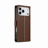 iPhone 17 Pro Max | iPhone 17 Pro Max - LC.IMEEKE™ Læder Cover M. Kortholder - Brun - DELUXECOVERS.DK