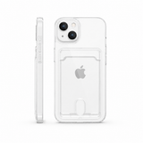 iPhone 15 Plus | iPhone 15 Plus - DeLX™ Silikone Cover Med Kortholder - Gennemsigtig - DELUXECOVERS.DK