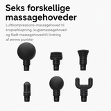 Gadgets | BOOSTER™ M2 Pro Massagepistol - Støjsvag, 6 Hoveder - Sort - DELUXECOVERS.DK
