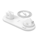 3-i-1 & Multi-Ladestationer | 6-i-1 Mobil Ladestation Trådløs til Mobil / iPhone (15W) - Hvid - DELUXECOVERS.DK