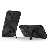 iPhone 13 | iPhone 13 - Eagle™ PRZ Stødsikkert Cover M. Kickstand - Sort - DELUXECOVERS.DK