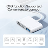 Adapter | 4-i-1 Lightning Kortlæser & USB Adapter til iPhone – SD/TF/USB - DELUXECOVERS.DK