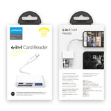 Adapter | 4-i-1 Lightning Kortlæser & USB Adapter til iPhone – SD/TF/USB - DELUXECOVERS.DK