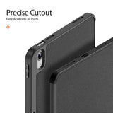 iPad 10.9" (2022) | iPad 11" (2025) / iPad 10.9" (2022) - DUX DUCIS™ Trifold Læder Cover M. Stander - Sort - DELUXECOVERS.DK