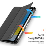iPad 10.9" (2022) | iPad 11" (2025) / iPad 10.9" (2022) - DUX DUCIS™ Trifold Læder Cover M. Stander - Sort - DELUXECOVERS.DK