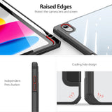iPad 10.9" (2022) | iPad 11" (2025) / iPad 10.9" (2022) - Dux Ducis™ Mesh Design Trifold Cover - Sort - DELUXECOVERS.DK