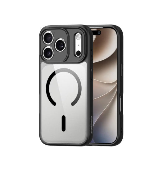 iPhone 18 Pro Max | iPhone 18 Pro Max - DUX DUCIS™ Aimo MagSafe Cover - Sort/Gennemsigtig - DELUXECOVERS.DK