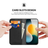 iPhone 17 Pro Max | iPhone 17 Pro Max - DUX DUCIS® Ægte Læder Etui M. Kortholder - Sort - DELUXECOVERS.DK