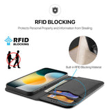 iPhone 17 Pro Max | iPhone 17 Pro Max - DUX DUCIS® Ægte Læder Etui M. Kortholder - Sort - DELUXECOVERS.DK