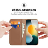 iPhone 17 Air | iPhone 17 Air - DUX DUCIS® Ægte Læder Etui M. Kortholder - Brun - DELUXECOVERS.DK