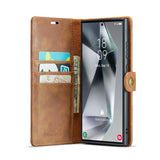 Samsung Galaxy S21 Ultra | Samsung Galaxy S21 Ultra - Vintage 2-i-1 læder etui (aftageligt cover) – Brun – DG.MING™ - DELUXECOVERS.DK