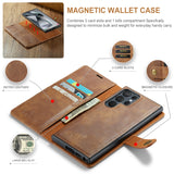 Samsung Galaxy S21 Ultra | Samsung Galaxy S21 Ultra - Vintage 2-i-1 læder etui (aftageligt cover) – Brun – DG.MING™ - DELUXECOVERS.DK