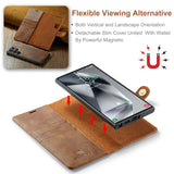 Samsung Galaxy S21 Ultra | Samsung Galaxy S21 Ultra - Vintage 2-i-1 læder etui (aftageligt cover) – Brun – DG.MING™ - DELUXECOVERS.DK