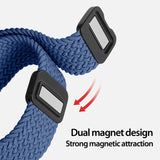 Apple Watch 42-49mm | Apple Watch (42/44/SE/45/46/49mm) - DUX DUCIS™ Interwoven Nylon Rem - Storm Blå - DELUXECOVERS.DK