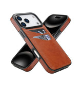iPhone 18 Pro - Litchi Læder Cover M. Kortholder - Brun