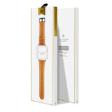 Apple Watch 42-49mm | Apple Watch (42/44/SE/45/46/49mm) - DUX DUCIS™ Business Ægte læderrem - Lys Brun - DELUXECOVERS.DK