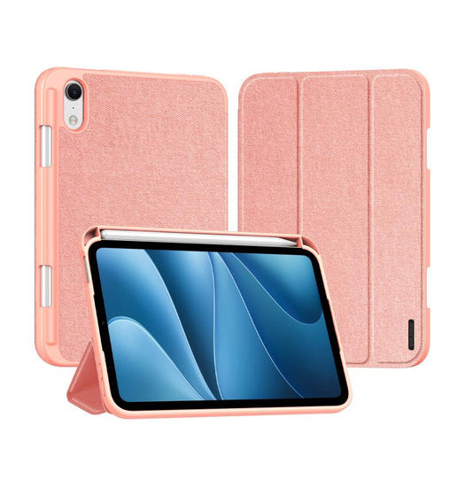 iPad Mini 8 - DUX DUCIS™ Trifold Læder Cover M. Stander - Lyserød