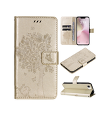 iPhone 17e / 16e | iPhone 17e / 16e - BUTTERFLY™ Læder Etui / Taske M. Pung - Gold - DELUXECOVERS.DK