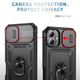 iPhone 17 | iPhone 17 - NX Pro™ Armor Cover m. Ring Holder - Sort - DELUXECOVERS.DK