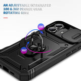 iPhone 17 | iPhone 17 - NX Pro™ Armor Cover m. Ring Holder - Sort - DELUXECOVERS.DK
