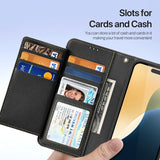 iPhone 16 Pro | iPhone 16 Pro - DUX DUCIS™ 2-i-1 plånboksfodral i läder med avtagbart skal - Svart - DELUXECOVERS.SE