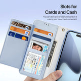iPhone 17 Pro Max | iPhone 17 Pro Max - DUX DUCIS™ 2-i-1 Læder Etui M. Aftageligt Cover - Blå - DELUXECOVERS.DK