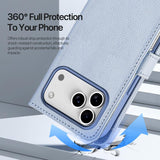 iPhone 17 Pro Max | iPhone 17 Pro Max - DUX DUCIS™ 2-i-1 Læder Etui M. Aftageligt Cover - Blå - DELUXECOVERS.DK