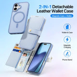 iPhone 17 | iPhone 17 - DUX DUCIS™ 2-i-1 Læder Etui M. Aftageligt Cover - Blå - DELUXECOVERS.DK