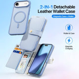 iPhone 17 Air | iPhone 17 Air - DUX DUCIS™ 2-i-1 Læder Etui M. Aftageligt Cover - Blå - DELUXECOVERS.DK