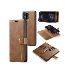 Samsung Galaxy S26 Ultra | Samsung Galaxy S26 Ultra - Vintage 2-i-1 læder etui (aftageligt cover) – Brun – DG.MING™ - DELUXECOVERS.DK