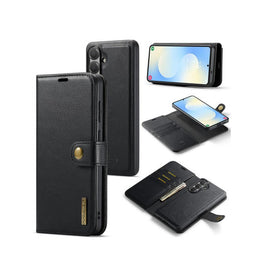 Samsung Galaxy S26 Plus | Samsung Galaxy S26+ - Vintage 2-i-1 læder etui (aftageligt cover) – Sort – DG.MING™ - DELUXECOVERS.DK