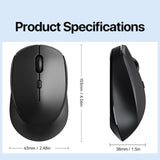 Mus | DUX DUCIS® | Ergonomisk 2.4GHz Trådløs Mus - Sort - DELUXECOVERS.DK