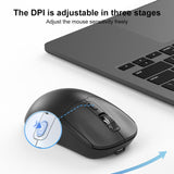 Mus | ZGA® | Ergonomisk BT 5.0 Mus | 2.4GHz Trådløs Mus - Sort - DELUXECOVERS.DK