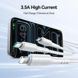 Kabel USB-A til Lightning | JOYROOM™ | 3-i-1 Opladningskabel - USB-C til Lightning / USB-C / Micro-USB - 1.2m - DELUXECOVERS.DK